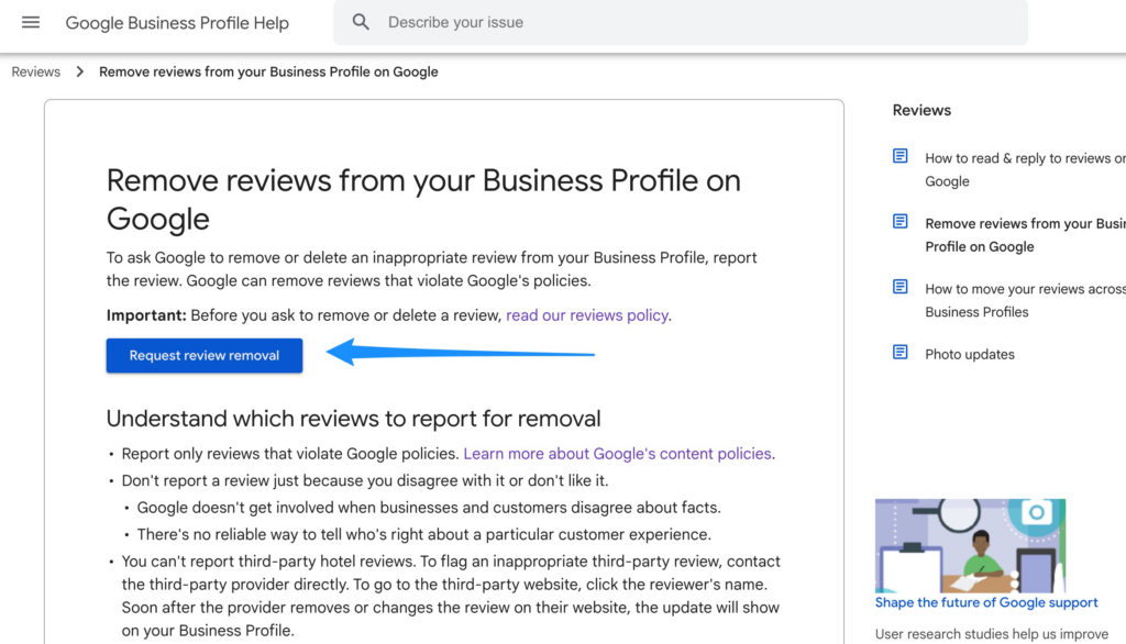 Remove Google Reviews